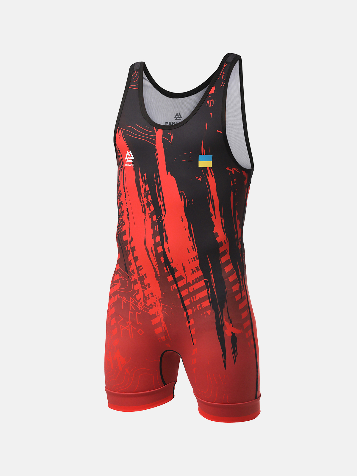Peresvit Temper Adults Wrestling Singlet Red Black, Photo № 3